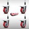 Service Caster 4'' SS Red Poly Swivel 7/8'' Expanding Stem Caster Set Total Lock Brake, 4PK SCC-SSEXTTL20S414-PPUB-RED-78-4 - alternate 3